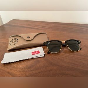 Ray Ban Club Master Black & Gold Sunglasses
